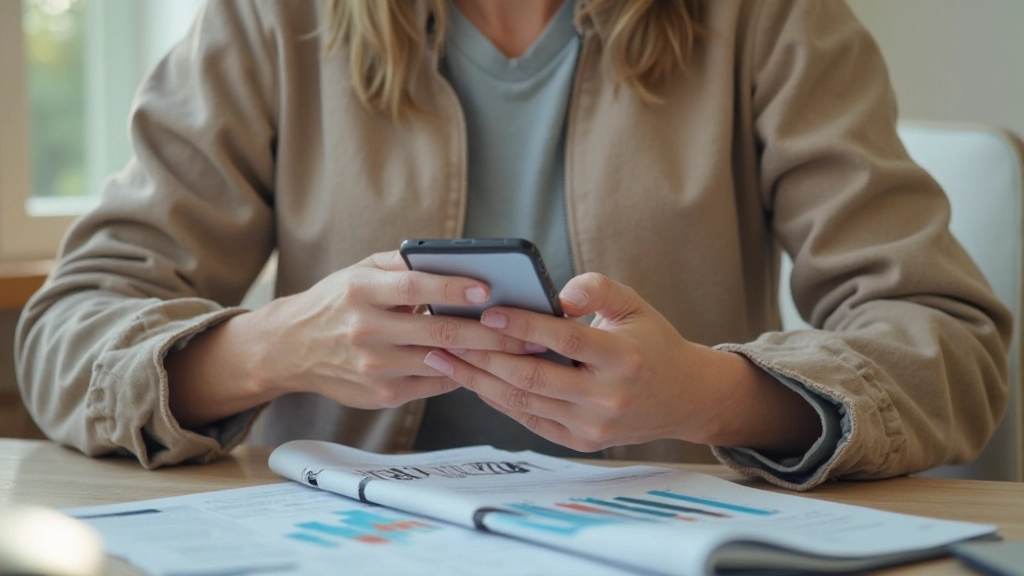 Человек ведет учет расходов в цифровом приложении с графиками и анализом